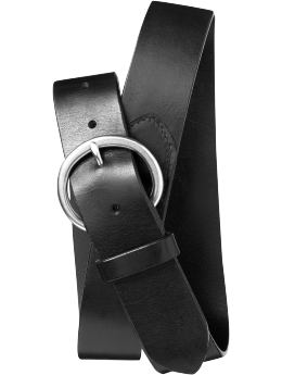 Gap leather round buckle belt