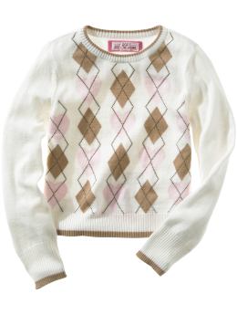 Gap Angora heart argyle sweater