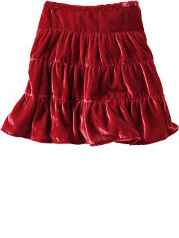 Gap Velvet tiered skirt