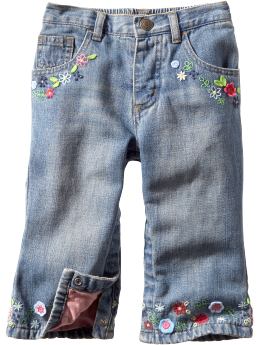Gap Embroidered flower jeans