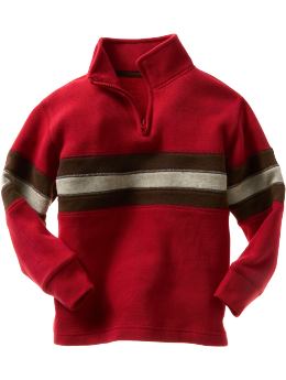 Gap Striped French ribbed half zip T