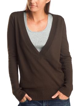 Gap Cotton cashmere deep v-neck sweater