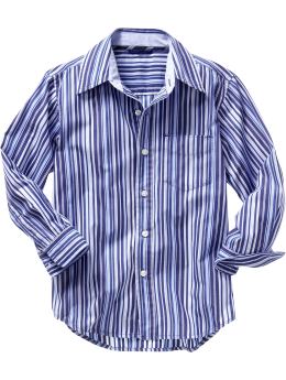 Gap Long-sleeved blue multi stripe shirt