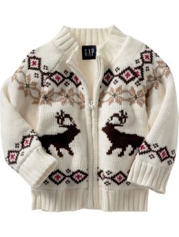 Gap Reindeer zip sweater