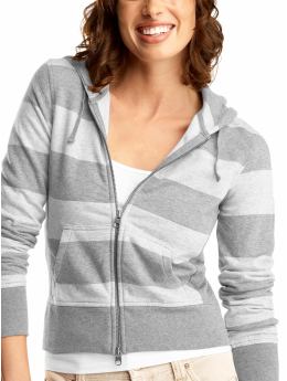 Gap Striped cropped zip hoodie