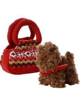 Gap Fair isle knit bag with plush puppy toy