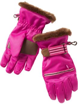 Gap Nylon fur trim gloves