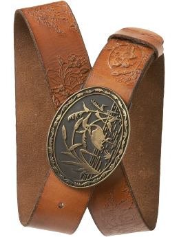 Gap Engraved buckle leather belt