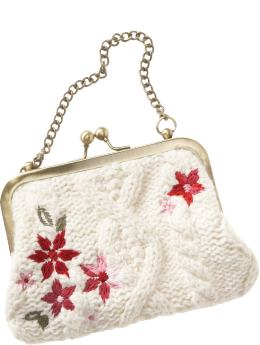 Gap Aran embroidered cable knit bag