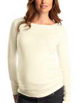 Gap Long-sleeved button boatneck T