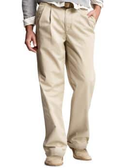Gap stressfree relaxed fit pleated khakis