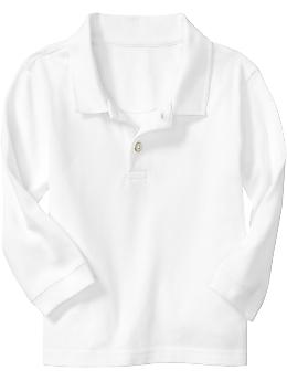 Gap Long-sleeved solid pique polo