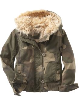 Gap Fur hood camo jacket