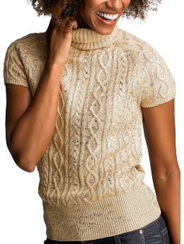 Gap Foiled cable turtleneck sweater