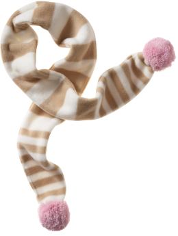 Gap Fleece pom pom striped scarf
