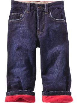 Gap Fleece lined loose fit dark jeans