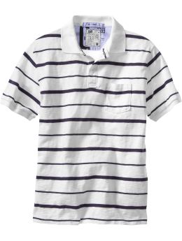 Gap Short-sleeved single stripe pocket polo