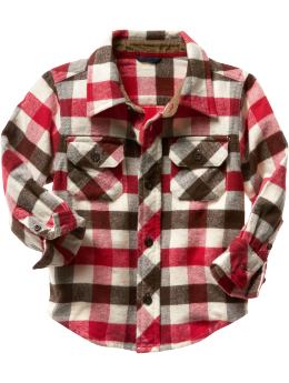 Gap Long-sleeved buffalo plaid flannel shirt