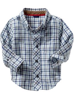 Gap Long-sleeved buffalo plaid poplin shirt